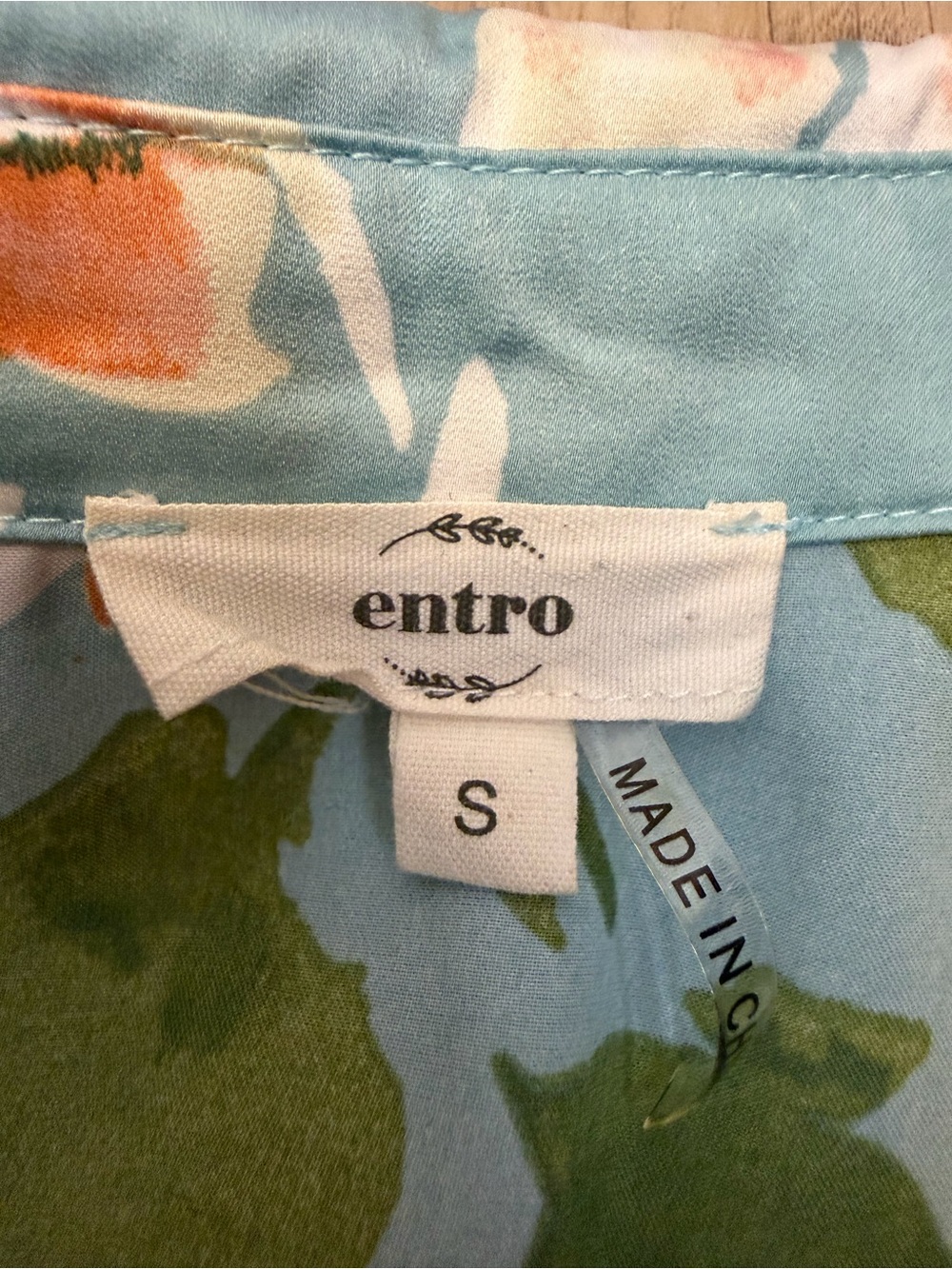 entro Light Blue Floral Print Oversized Button-Down Shirt - Picture 3 of 8